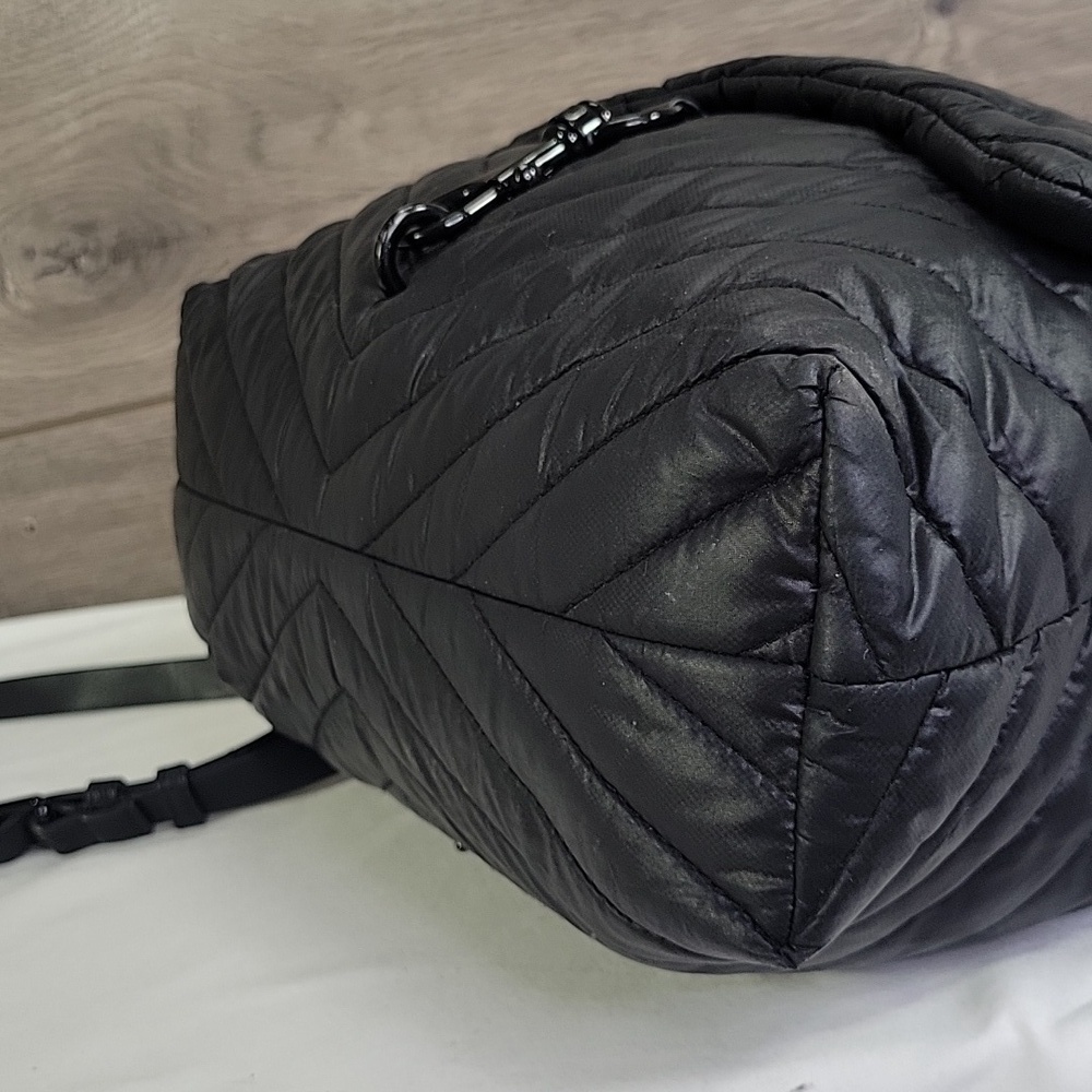 Rebecca Minkoff Black Nylon Quilted Chain Strap Crossbody Shoulder Bag - Picture 10 of 15